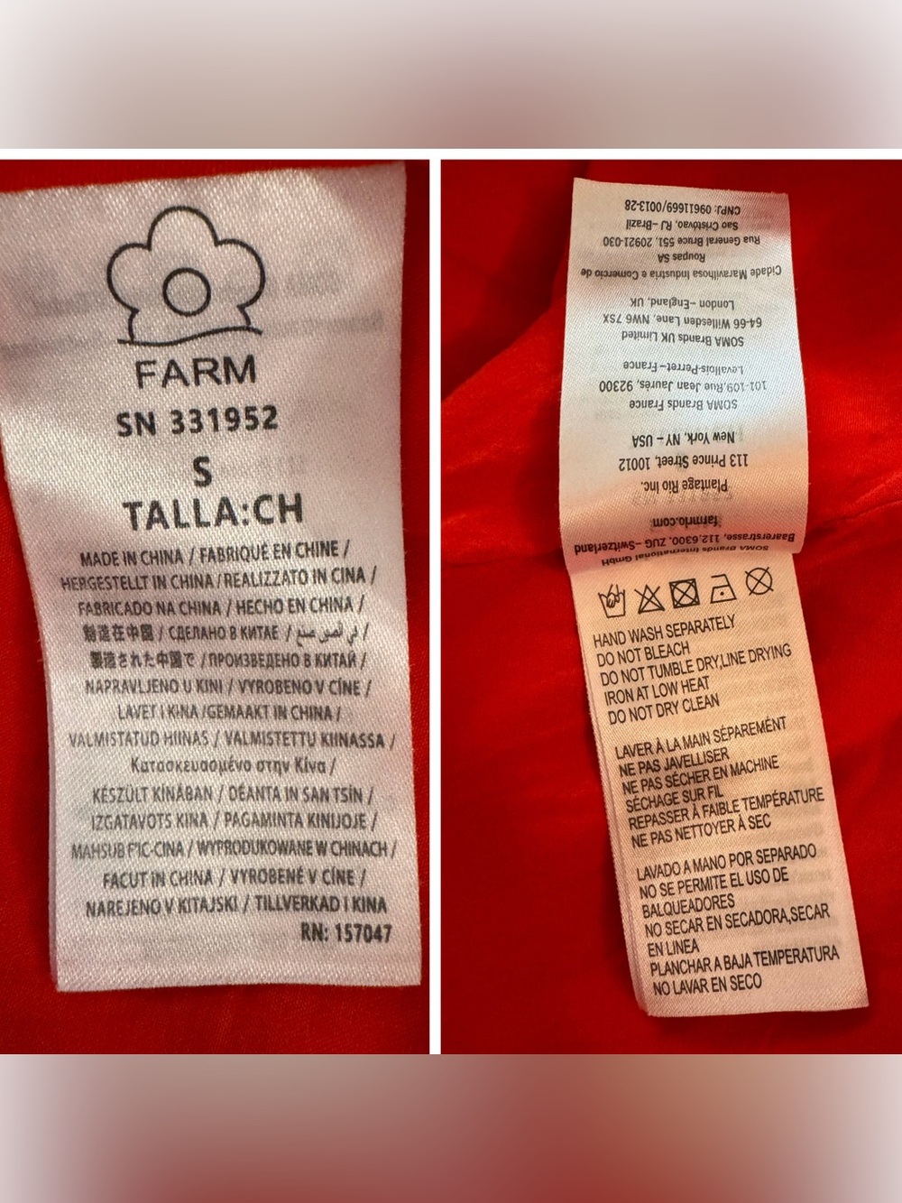 FARM Rio Red Floral-Appliqué Linen Dress Maxi Small - Picture 11 of 16